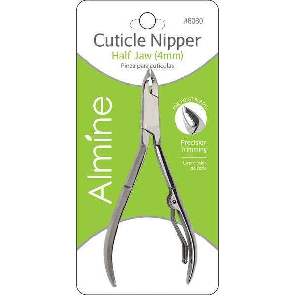 Almine Cuticle Nipper Half Jaw, 1 Count, Silver