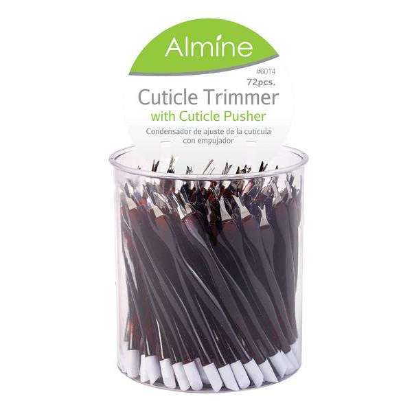 Almine Cuticle Trimmer Jar, 72 Count, Black