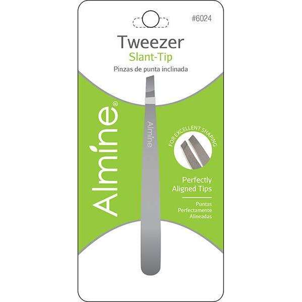 Almine Tweezers Slant Tip Satin Finish