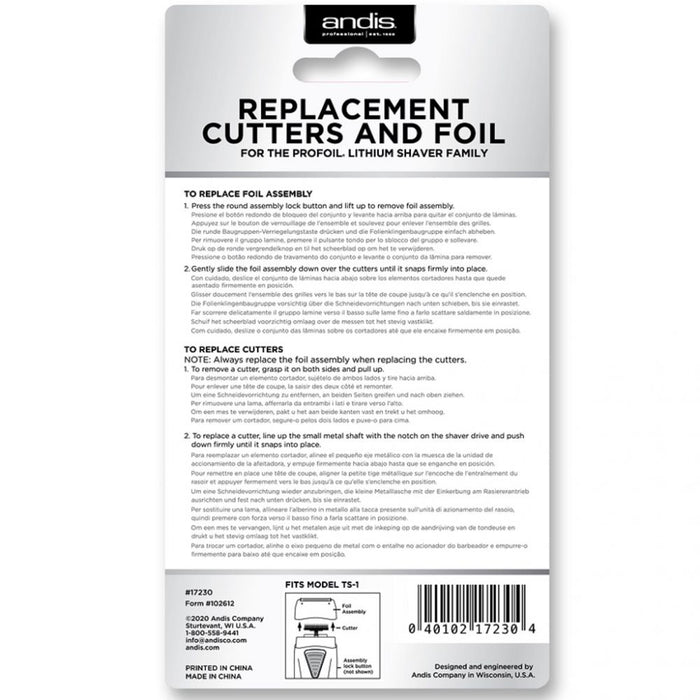 Andis Replacement Cutters & Foil - Copper # 17230 - Palms Fashion Inc.