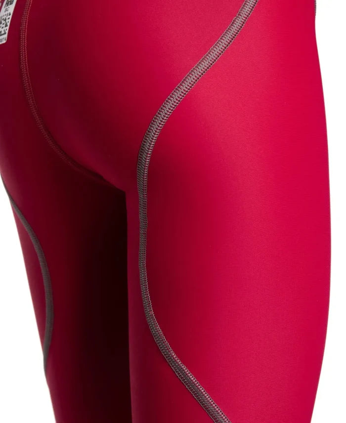 Arena Boys Powerskin ST Next Jammer in deep red, a sleek swim jammer designed for competitive swimming and training.