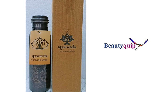 Ayurveda Copper Black Art Drink Bottle 750ml