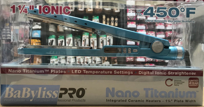 Babyliss Pro Nano Titanium Ionic Iron Straightener, 1 1/4" # BABNT2091TH - Palms Fashion Inc.