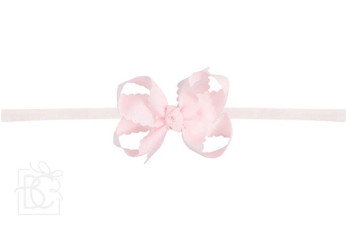 BC 3.5 Powder Pink Scallop Edge Bow on Pantyhose