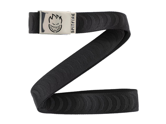 Bighead Cut Out Jacquard Swirl Belt - Black