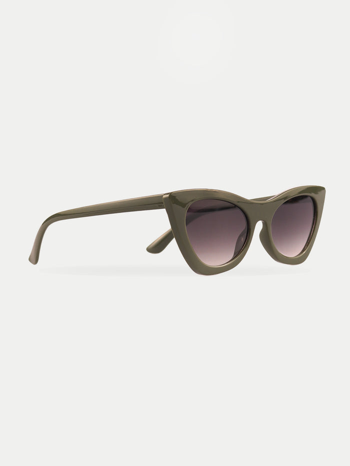 Cateye Vintage Pointy Sunglasses | Olive-Image 2