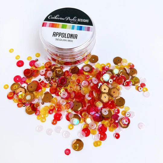 Catherine Pooler - Sequin Mix - Appolonia. Poland is one of the worlds largest producers of apples and you can find them from the aptly named Appolonia- which basically means "apples from Poland"! Available at Embellish Away located in Bowmanville Ontario Canada.