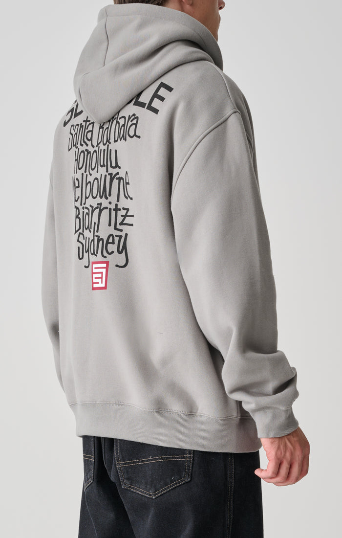Cities Zip Thru Hooded Fleece - Stone