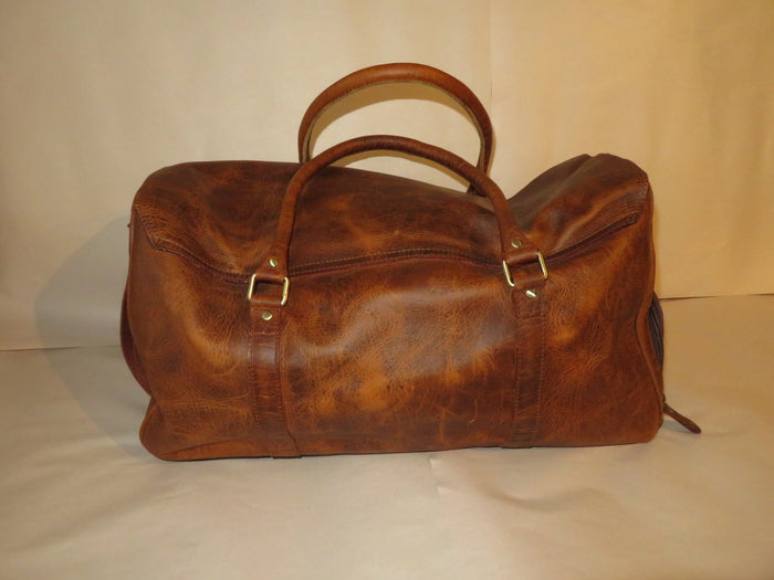 Distressed Leather Duffle
