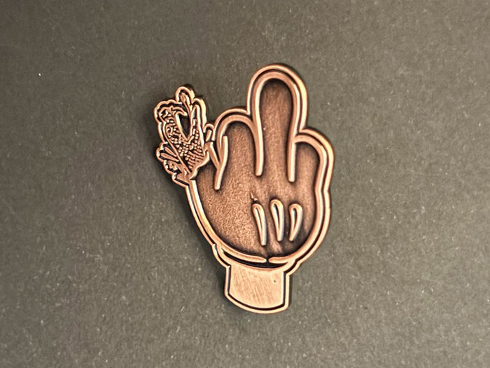 Doom Sayers Club - Cartoon Middle Finger Pin - Bronze