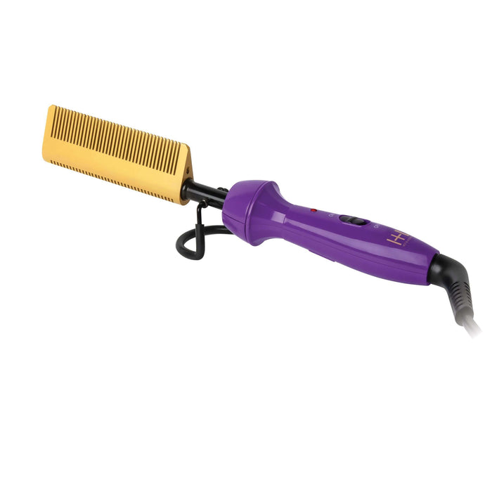 Hot & Hotter Electric Ceramic Pressing Hot Comb Double Teeth, Purple