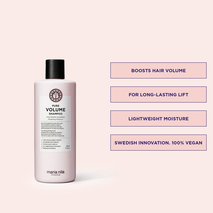 Maria Nila Pure Volume Shampoo — 350 ml (Lightweight Volume for Fine & Thin Hair)