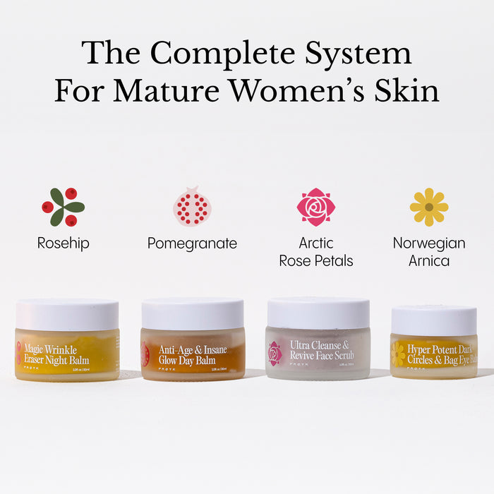 Before and after skin improvement with Frøya Organics Mega Gift Bundle