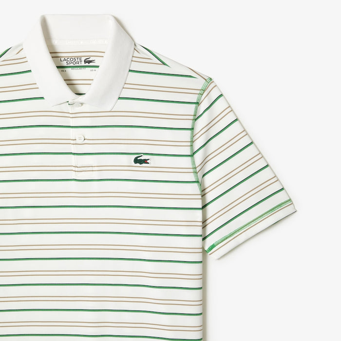 Men’s Golf Recycled Polyester Stripe Polo Flour