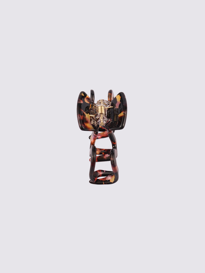 Mini Wave Eco Hair Claw | Rainbow Tortoiseshell-Image 3