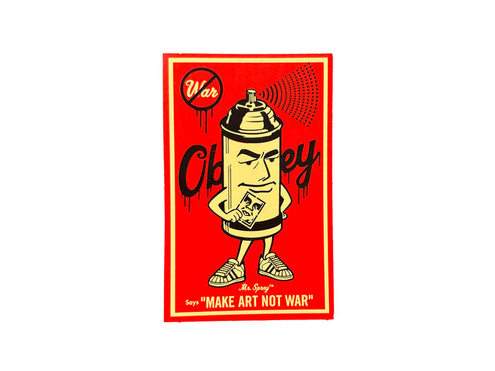 Obey Giant - Mr Spray Make Art Not War NOS Sticker