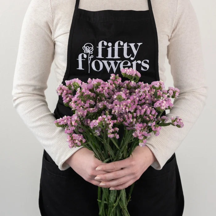 Pink Tissue Culture Statice Flower Apron - Image