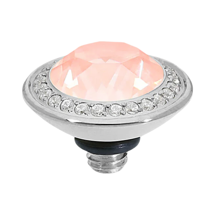 QUDO Tondo Deluxe Top 0.51" Silver | Pink Crystal Collection