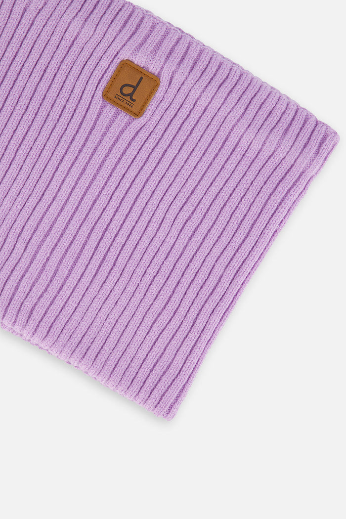 Ribbed Knit Neckwarmer Lavender-2