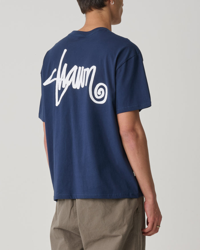 S-Double - Shawn Script T-Shirt - Navy