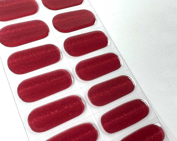 Semi-cured Gel Nail Wraps - Cherry Cats Eye