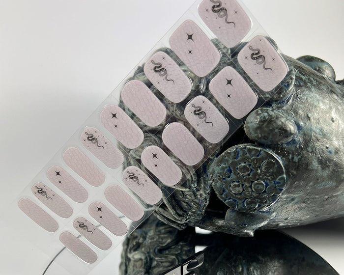 Snake Charmer gel nail wraps, close-up detail