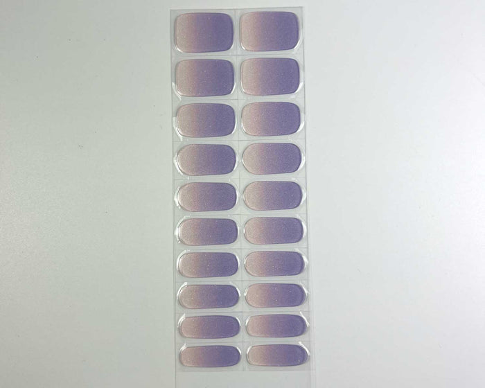 Semi-cured Gel Nail Wraps - Transparent Grape Glitter