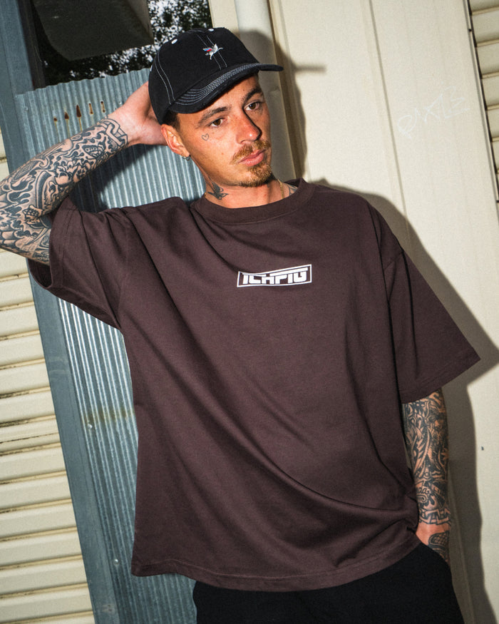 Strike Logo T-Shirt - Espresso / White