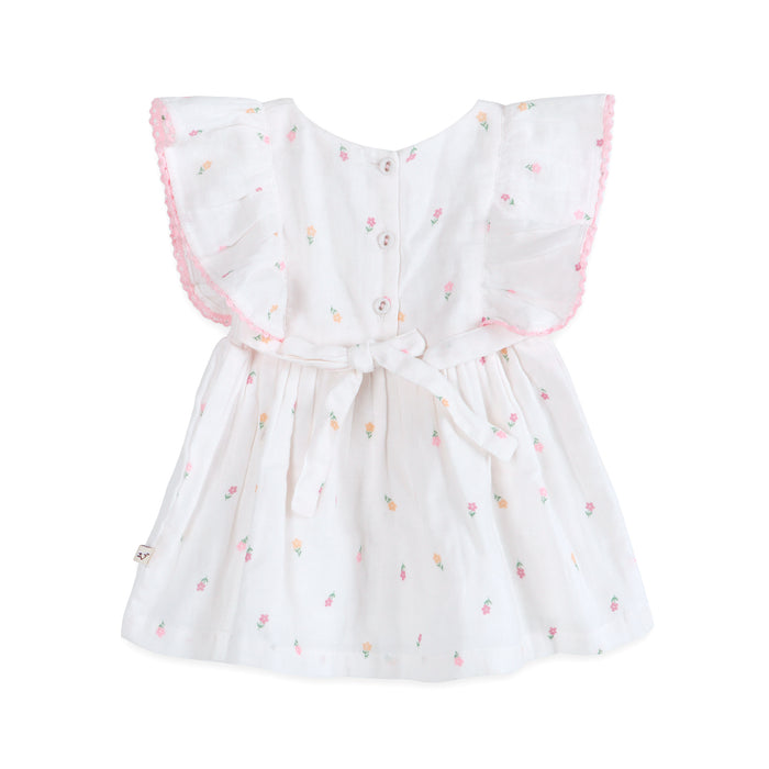 Sylvie Flower Baby Dress Back (Organic)