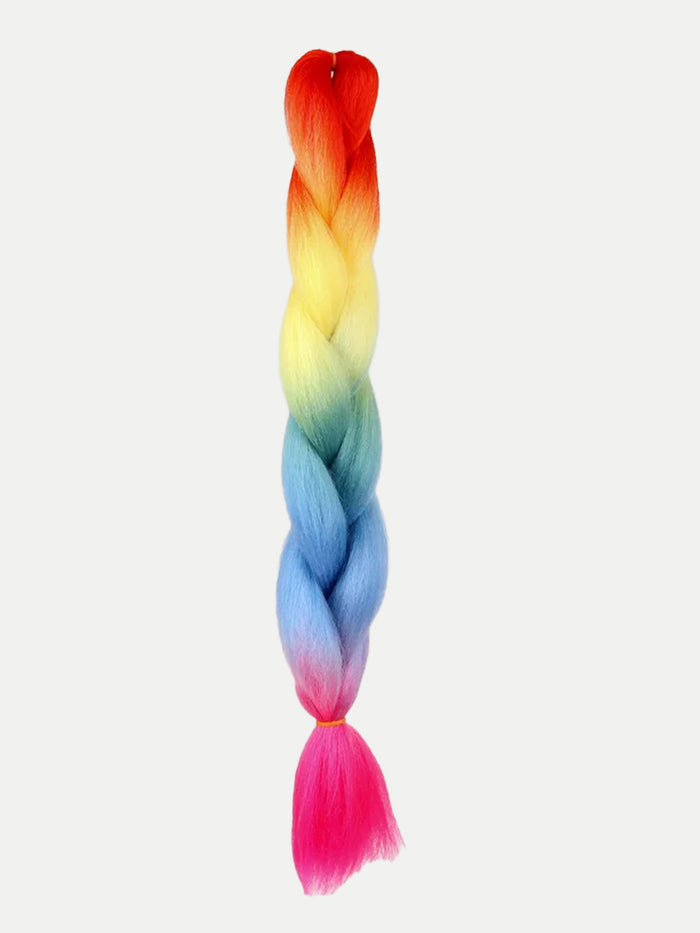 Synthetic DIY Jumbo Festival Hair Braid | Rainbow 5-tone-Image 3