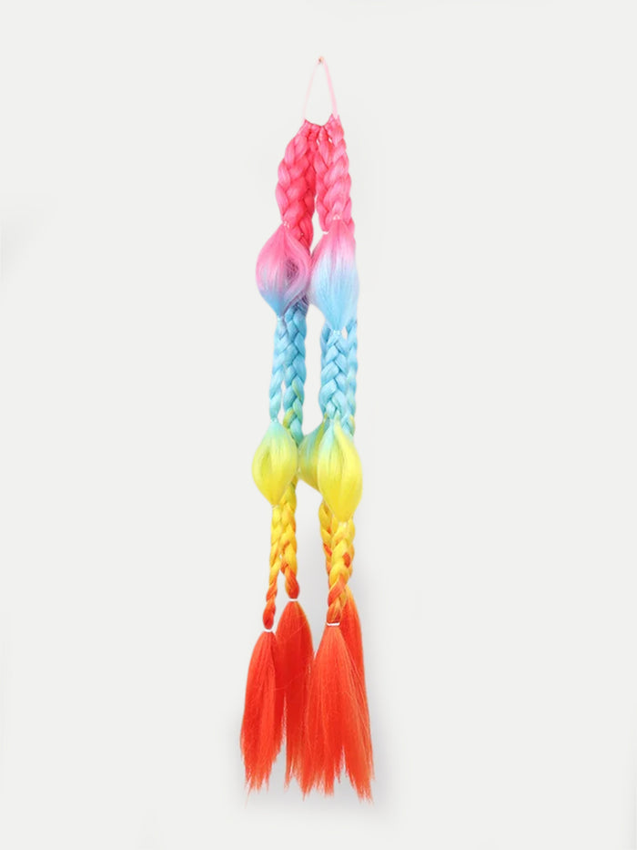 Synthetic Pre-Braided Festival Hair | Rainbow 4-tone-Image 2