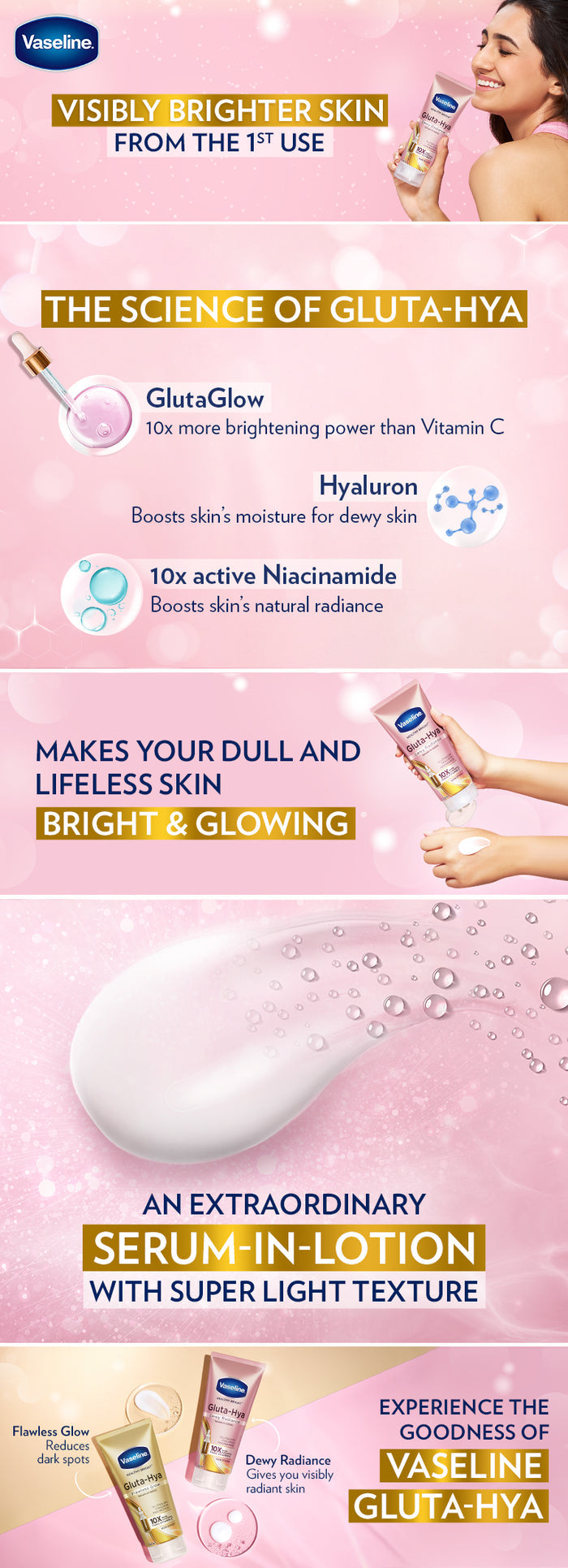 Vaseline Gluta-Hya Dewy Radiance Serum in Lotion 200ml