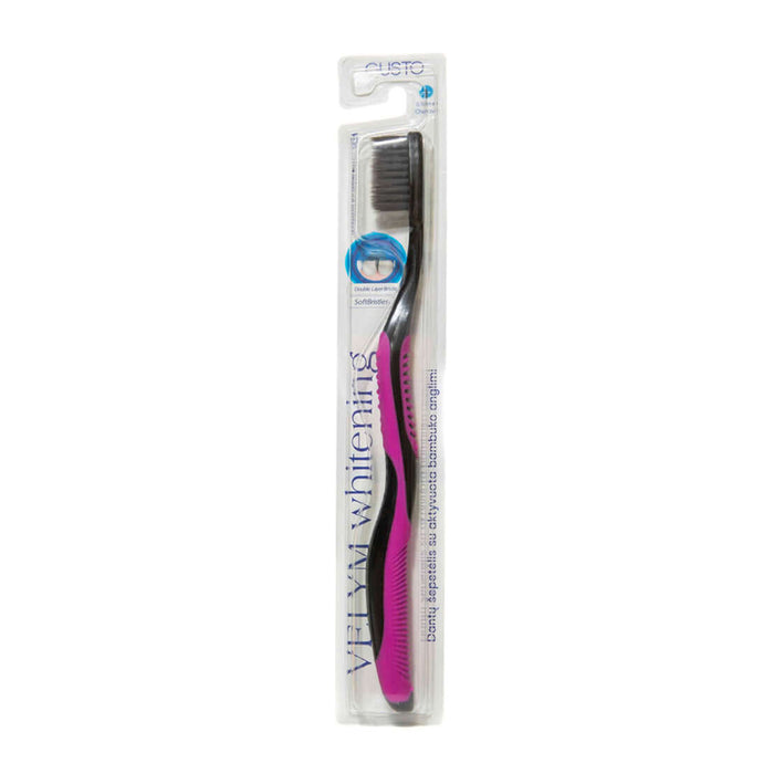 VELYM Whitening Gusto - dantų šepetėlis su aktyvuota bambuko anglimi, 1 vnt.