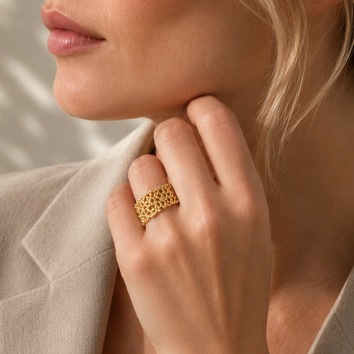 WOLFF JEWELRY - Boble Ring - 18 kt. guldbelagt Vol. 2 Vandfast
