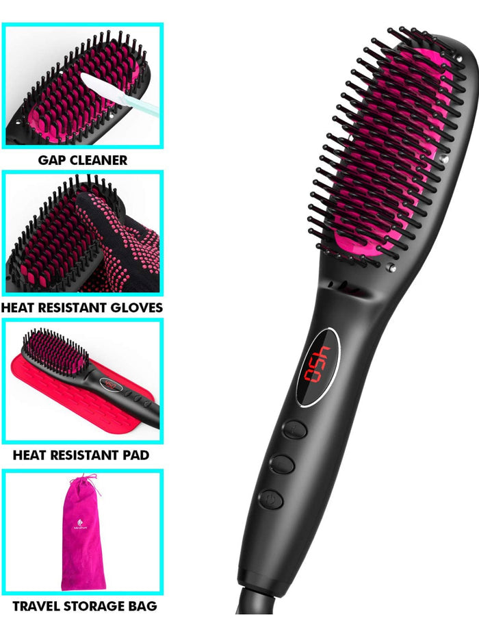 #1 Ionic Hair Straightener Brush by Miropure - Model: KL1020
