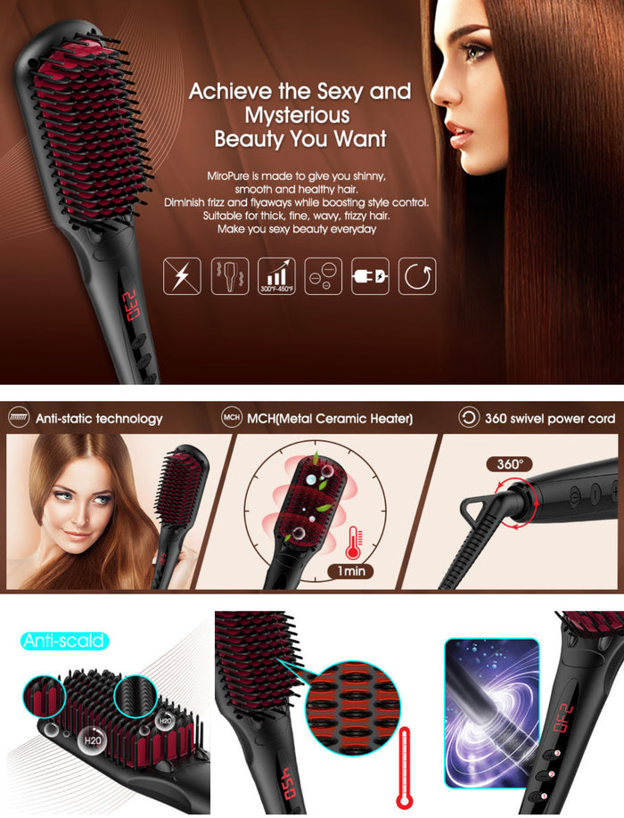 # 1 straightening hair brush - MiroPure hair Smooth straightener brush- Model: S102 -CS0503