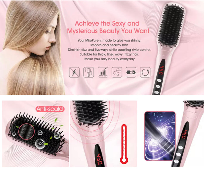 # 1 straightening hair brush - MiroPure hair straightener brush. Model: S102  - CS0523