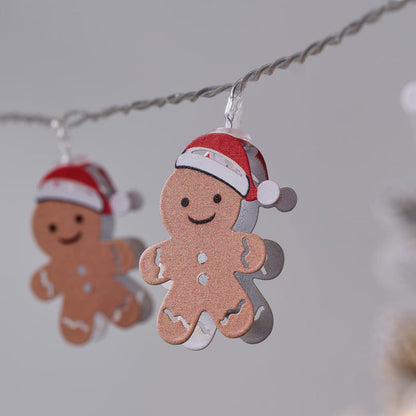 10 Gingerbread LED String Lights