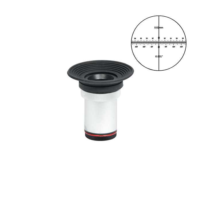 10mm/500 Div Eyepiece Field of View Dia. 12mm 10X Reticle Eyepiece, SKU PM42012123, three quarter front view