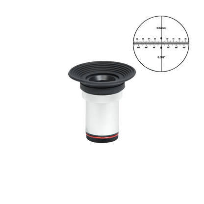 10mm/500 Div Eyepiece Field of View Dia. 12mm 10X Reticle Eyepiece, SKU PM42012123, three quarter front view