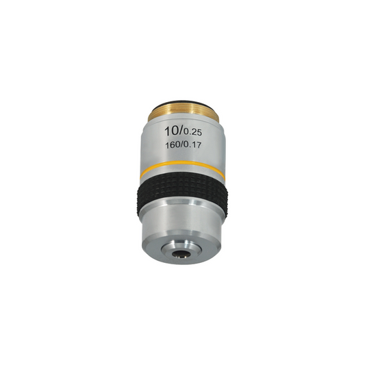 10X Achromatic Microscope Objective Lens Working Distance 6.3mm, SKU BM05043311, three quarter front view