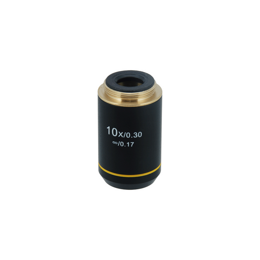 10X Infinity-Corrected Achromatic Microscope Objective Lens Working Distance 6.75mm, SKU BM03013311, three quarter front view