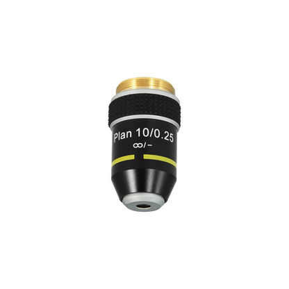 10X Infinity-Corrected Plan Achromatic Microscope Objective Lens, SKU BM04043331, three quarter front view