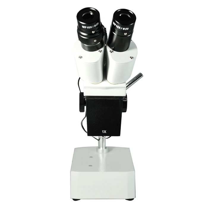 10X Widefield Stereo Microscope, Binocular, Single Arm Boom Stand with Arbor, LED Top Light