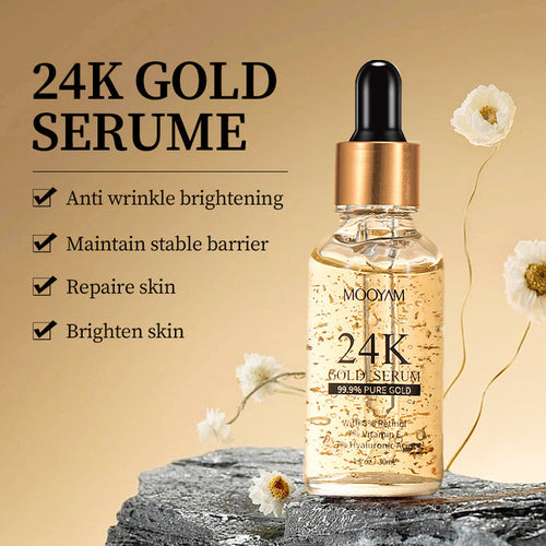 24K Gold Foil 30mL Vitamin E Retinol Anti-Wrinkle Lifting Face Serum