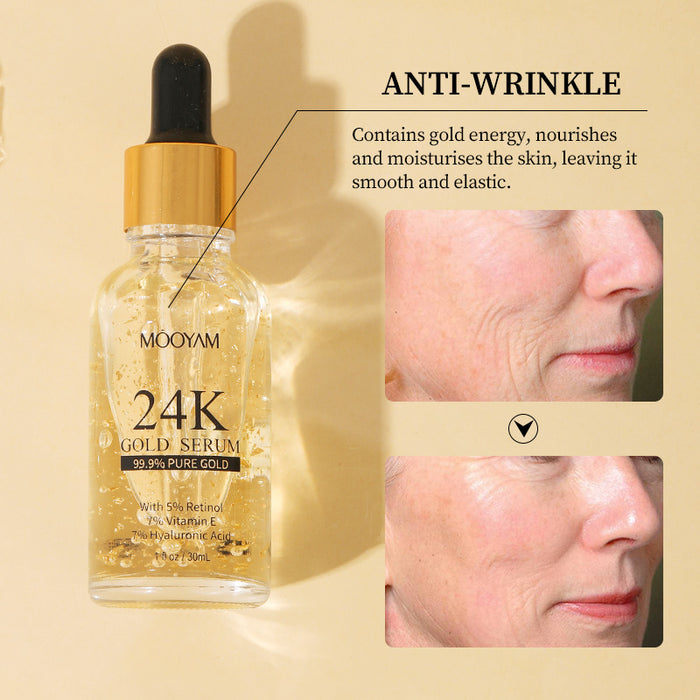 24K Gold Foil 30mL Vitamin E Retinol Anti-Wrinkle Lifting Face Serum