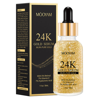 24K Gold Foil 30mL Vitamin E Retinol Anti-Wrinkle Lifting Face Serum
