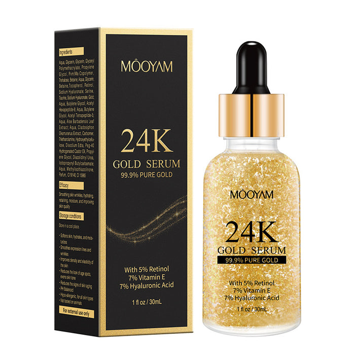 24K Gold Foil 30mL Vitamin E Retinol Anti-Wrinkle Lifting Face Serum