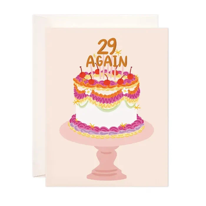 29 Again Cake Birthday Card