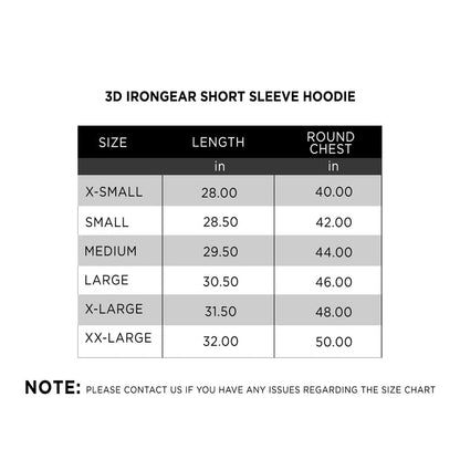 3D IRONGEAR Short Sleeve Hoodie - IRONGEAR Fitness